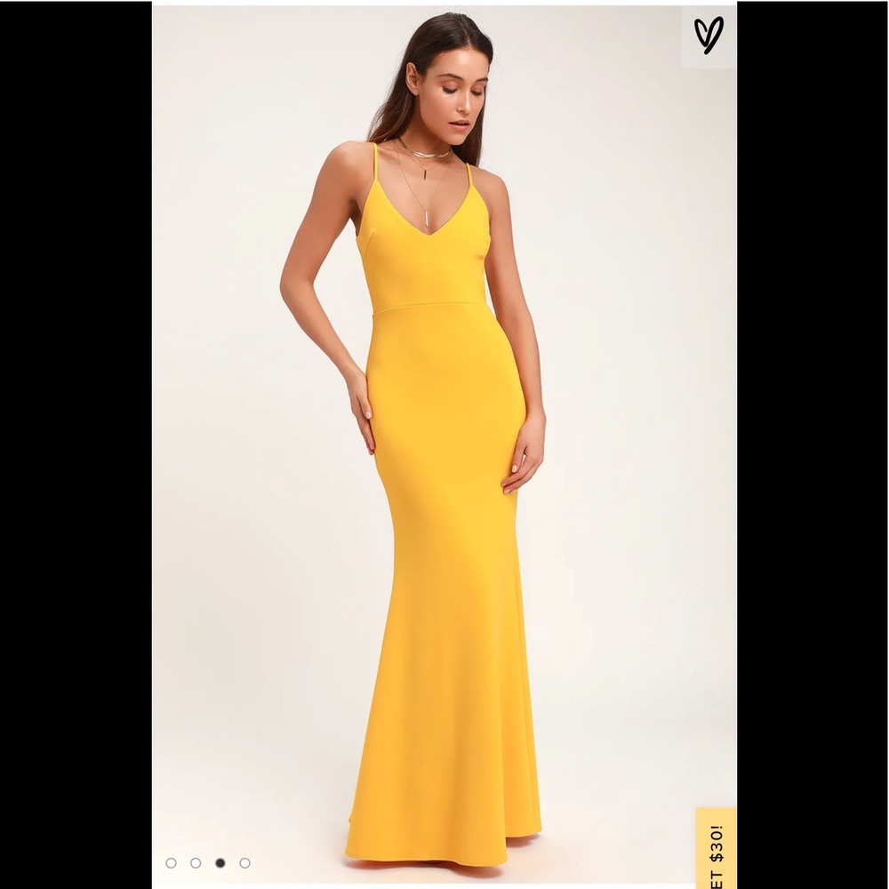 Lulus infinite glory golden maxi dress